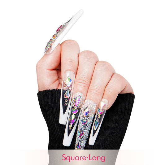 LOVFUL Aurora Light Handmade Reusable Full Cover Press on Nails: S / Regular / Square