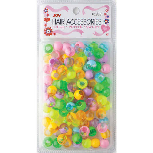 Joy Round Plastic Beads XL Two Tone Pastel Assorted
