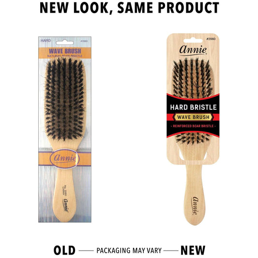 Annie Hard Wave Boar & Nylon Bristle Brush Light Brown #2060