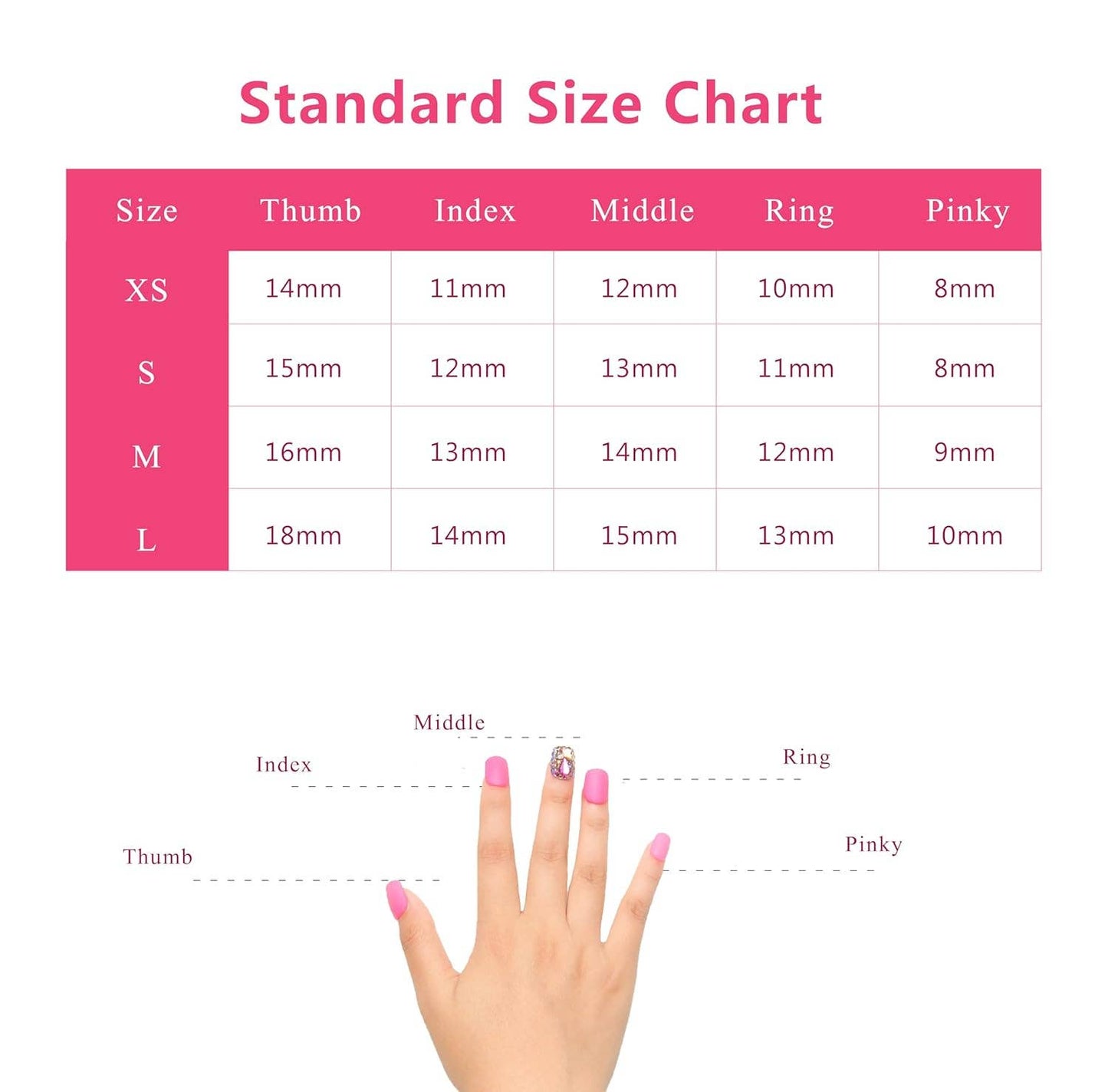 LOVFUL Sweet Elegance Handmade Reusable Full Cover Press on Nails H34: S / Regular / Square