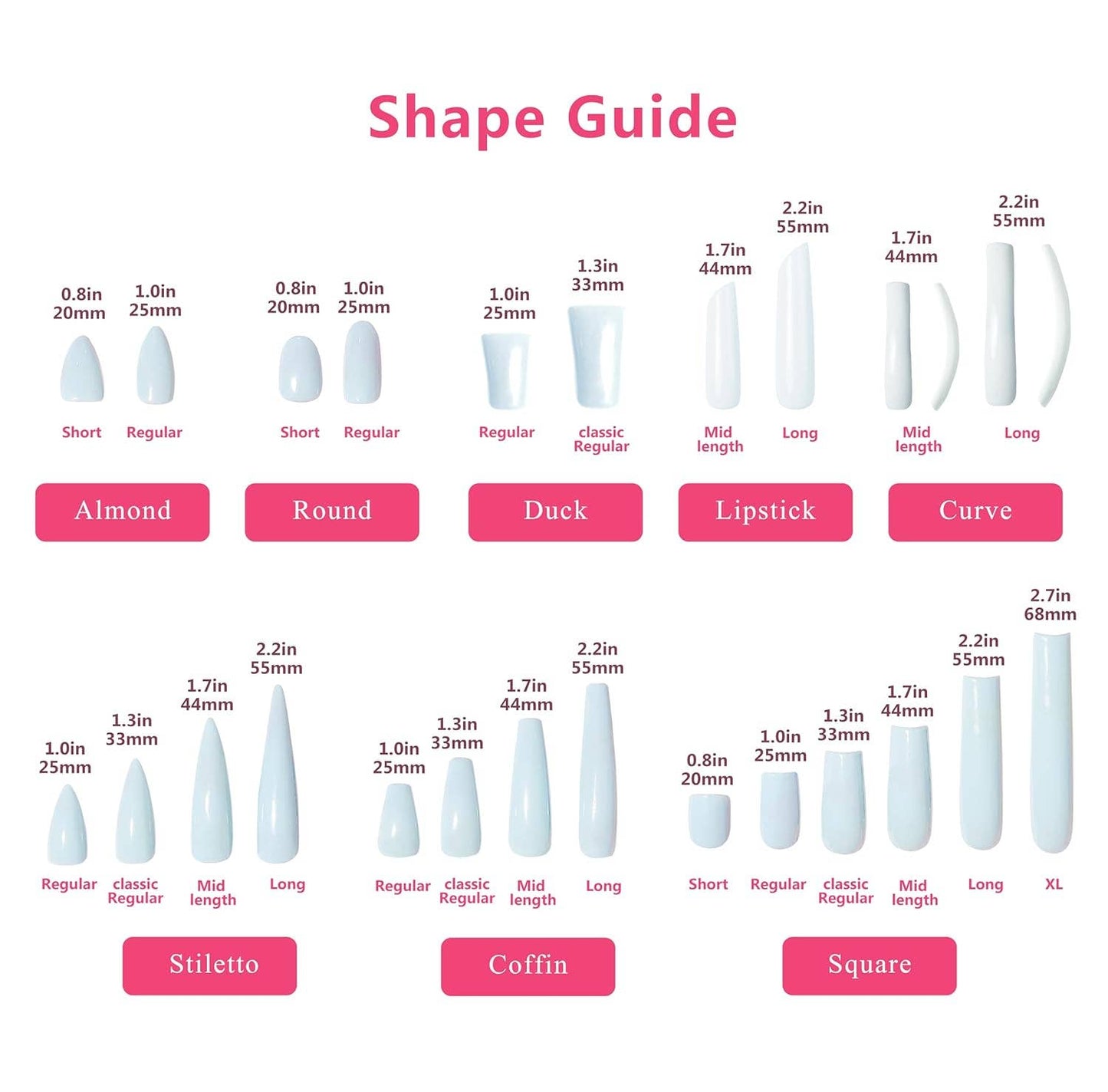 LOVFUL Handmade Reusable Full Cover Press on Nails H259: M / Mid Length / Stiletto