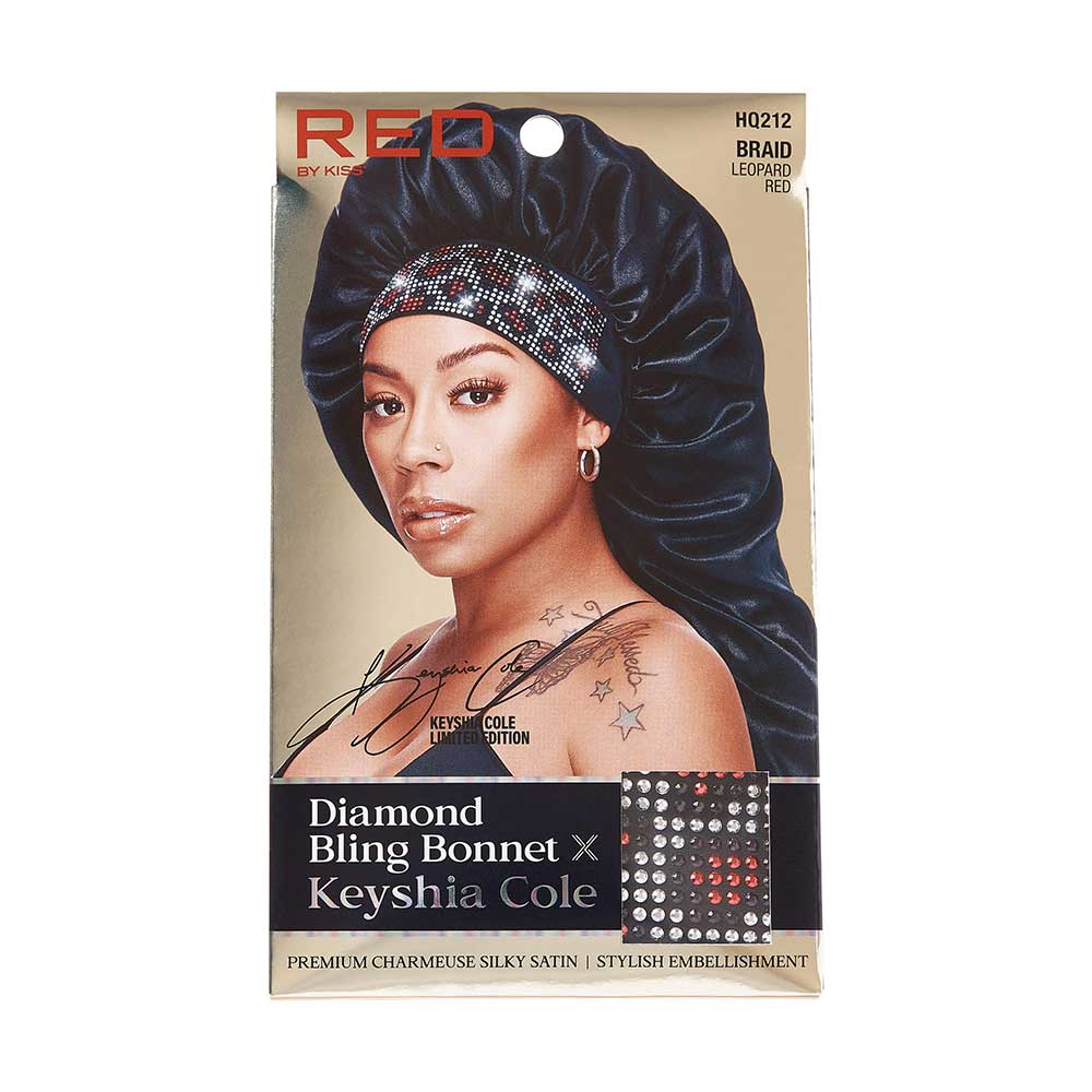 KEYSHIA COLE X Diamond Bling Braid Bonnet Leopard Red