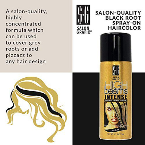 High Beams Intense Temporary Spray On Hair Color - #20 Black Aerosol 2.7 oz.
