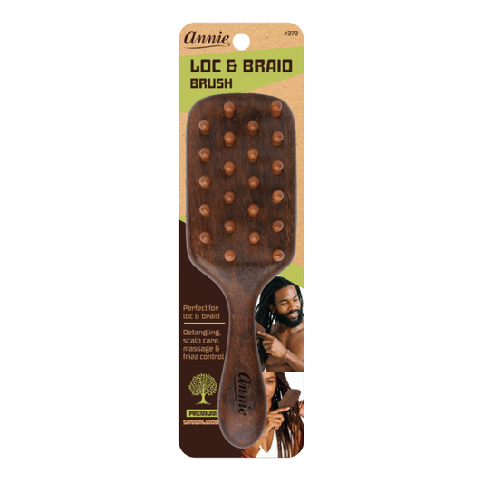 Annie Loc & Braid Paddle Brush Rectangle, 1 Count, Sandalwood