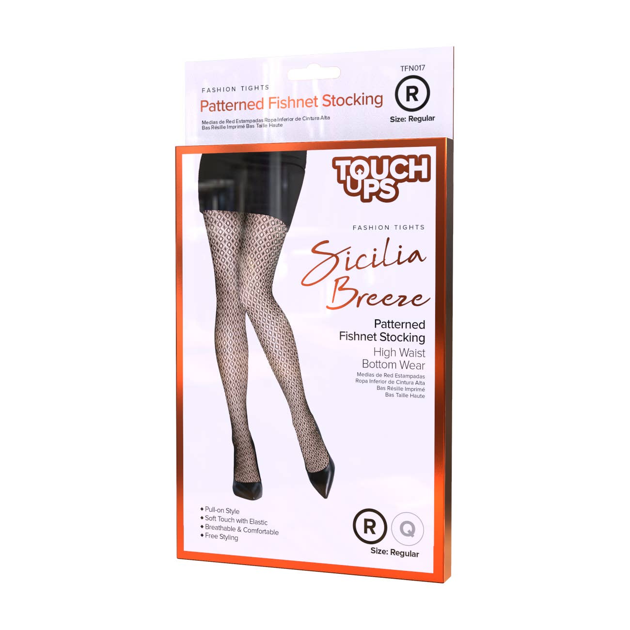 Touch Ups Patterned Fishnet Stockings: American Doll (Queen)