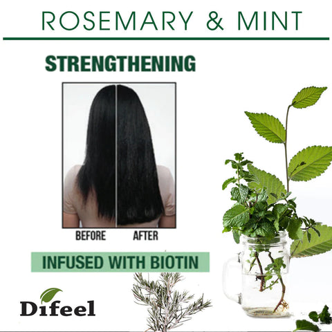 Difeel Rosemary and Mint Hair Strengthening Leave In Conditioning Spray With Biotin 12 OZ