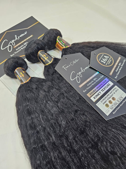 SYNDROME NATURAL KINKY STRAIGHT W 3PCS Natural Black