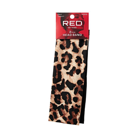 Red by Kiss 60mm Headband 2pcs (Black & Leopard)