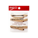 Red by Kiss Rhinestone Luxury Chain Pins 3pcs