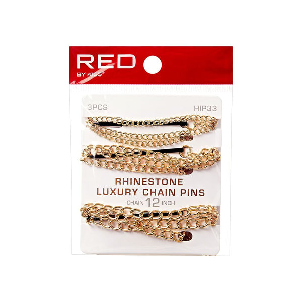 Red by Kiss Rhinestone Luxury Chain Pins 3pcs
