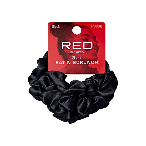 Red by Kiss Satin Scrunch 3pcs (Black)