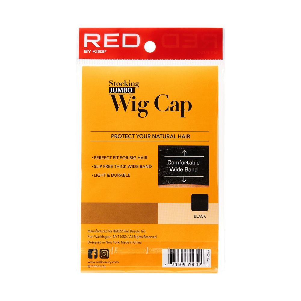 Red Jumbo Wig Cap Black 2PCS