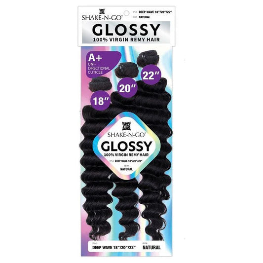 SHAKE 'N GO GLOSSY 100% VIRGIN REMY HAIR MULTI PACK SOLUTION- DEEP WAVE