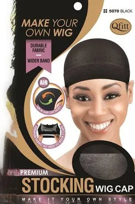 Qfitt Premium Stocking Wig Cap 5070 (Black)