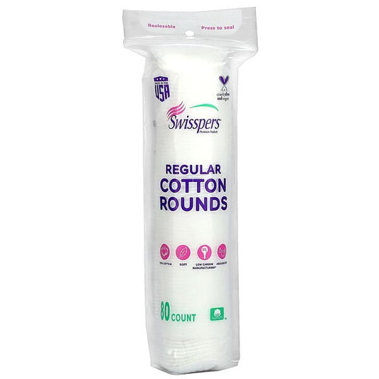 Swisspers Cotton Rounds Hypoallergenic -- 80 Rounds