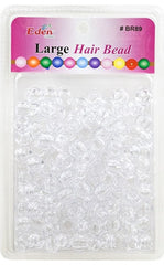 Eden Large Hair Beads - Clear & White #BR8CW
