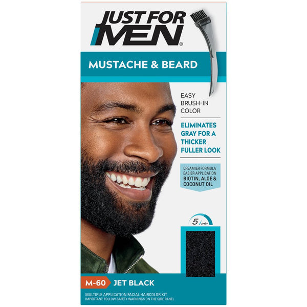 Mustache Beard Gray Jet Black