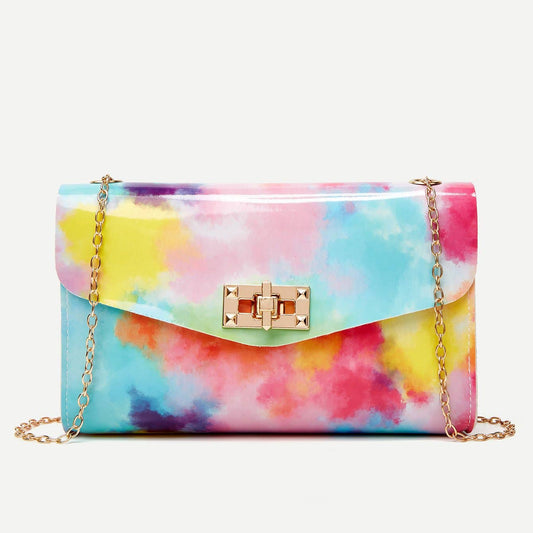 Ink-splash color diagonal bag