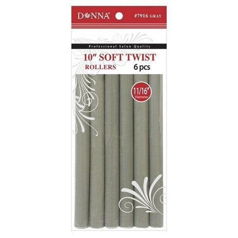 Donna Rollers 11/16" Soft Twist Gray- 6 PCS