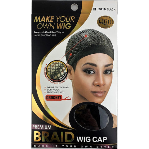 Qfitt Premium Crochet Braid Wig Cap #5019 BLACK