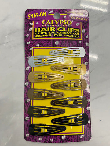 Calypso Snap-On Hair Clips - Assorted Metal Colors