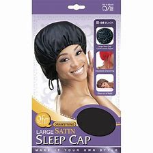 DRAWSTRING LARGE SATIN SLEEP CAP 124 (Assort)