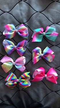 Pastel Hair Bows Bling 4 pcs