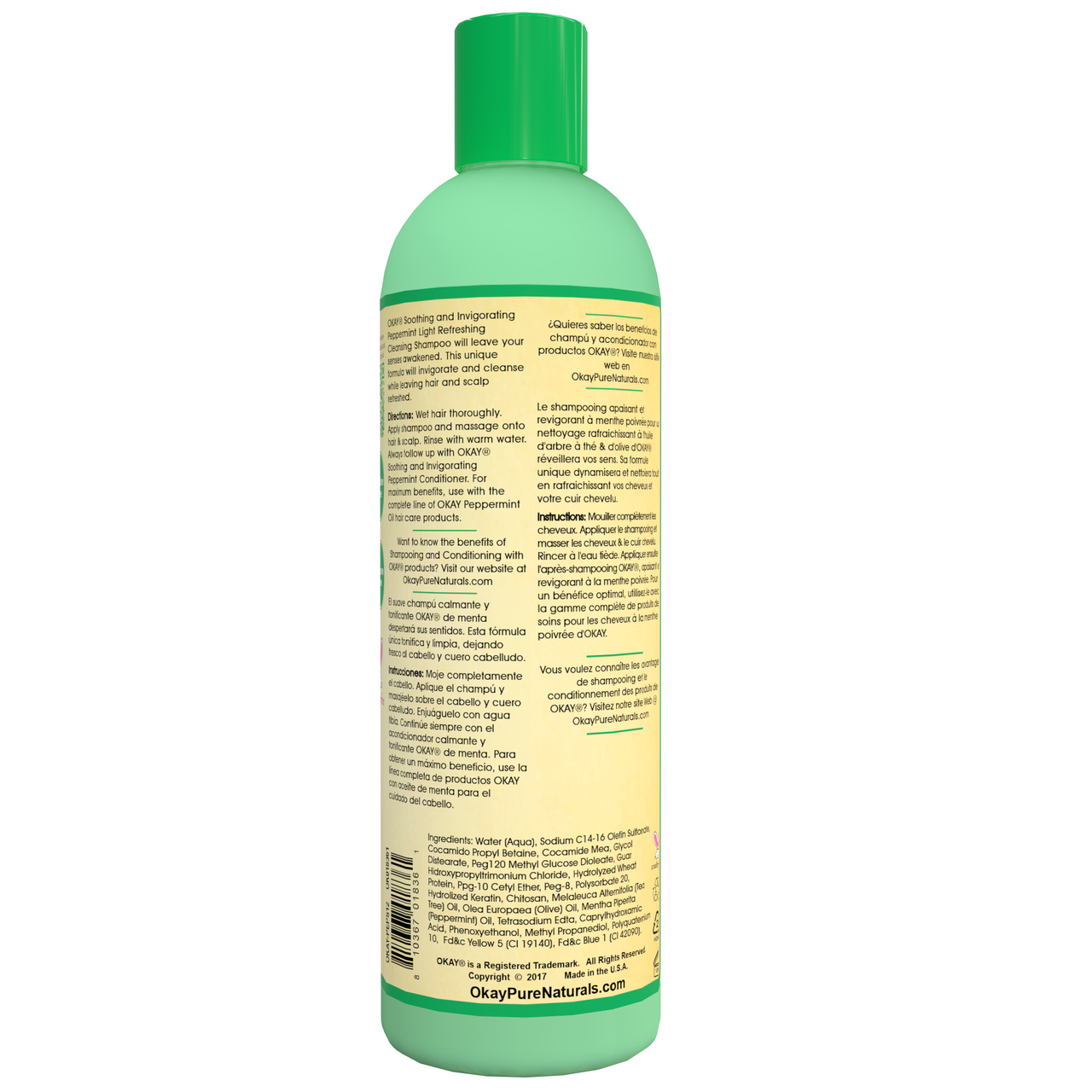 Okay Soothing and Invigorating Peppermint Shampoo 12 Oz