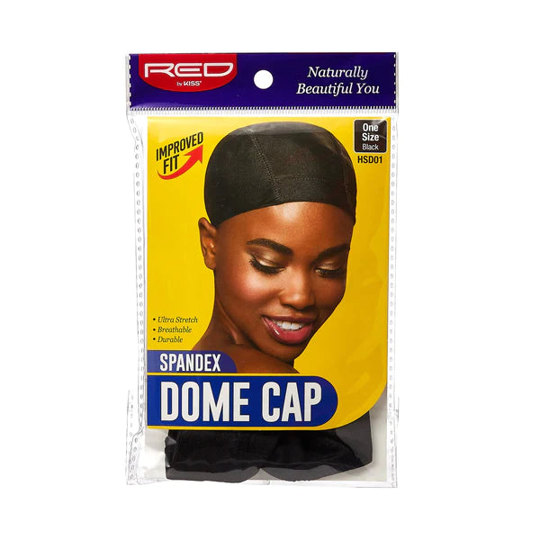 RED SPANDEX DOME CAP BLACK (WOMEN)