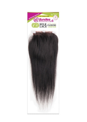 Ali @Bundles SILK LACE Free Part CLOSURE with baby hair STRAIGHT 10"