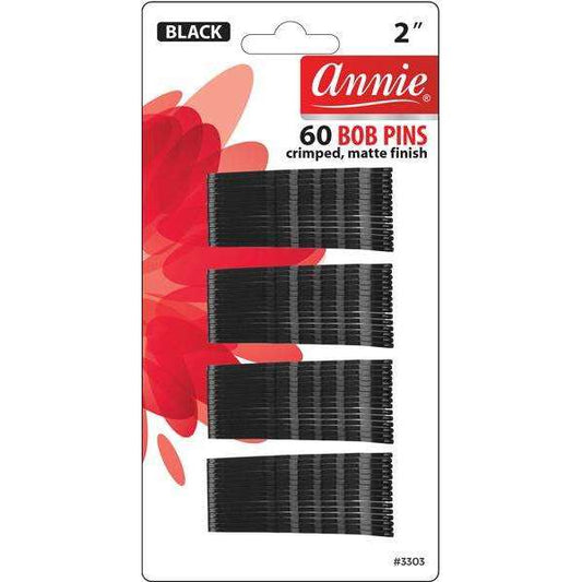 Annie Bob Pins 2" 60Ct Matte Black