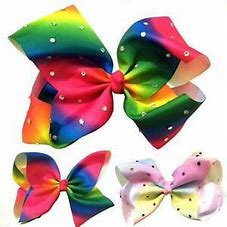 Pastel Hair Bows Bling 4 pcs