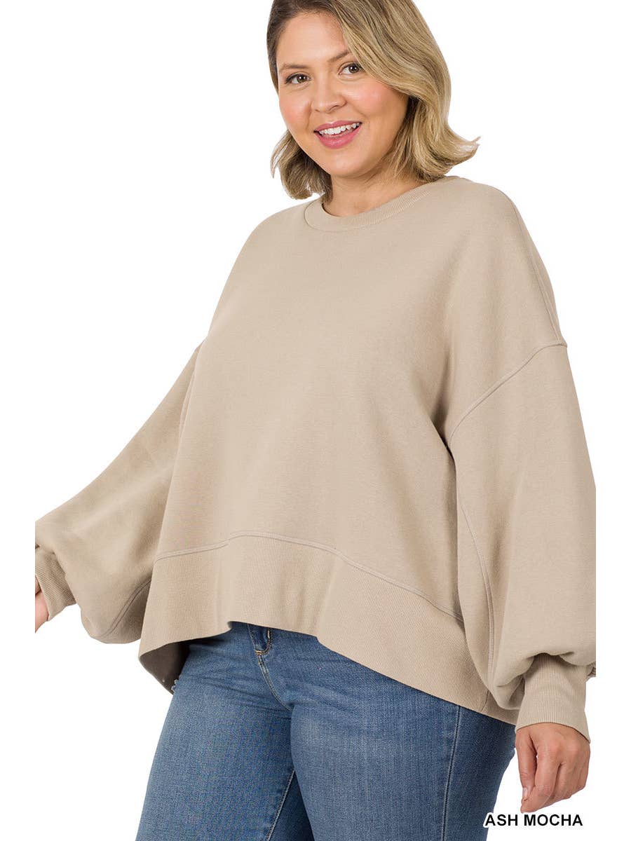 Plus Balloon Sleeve Sweatshirt