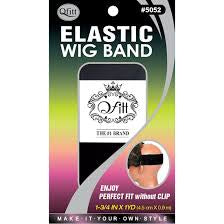 QFITT Elastic Velvet WIG BAND 1-3/4” x 1YD BLACK 5052