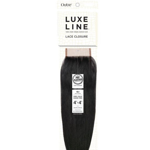 LUXELINE HUMAN HAIR 4X4 LACE CLOSURE - NATURAL STRAIGHT 16"