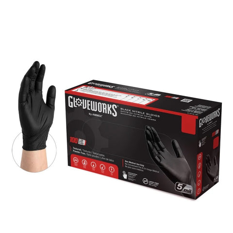 Gloveworks Black Nitrile Disposable Gloves