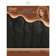 Annie Pillow Satin Rollers 10 Piece Black 1246