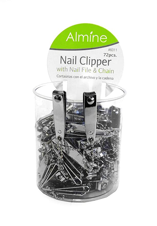 Stainless Steel Nail Clippers with Nail File & Chain