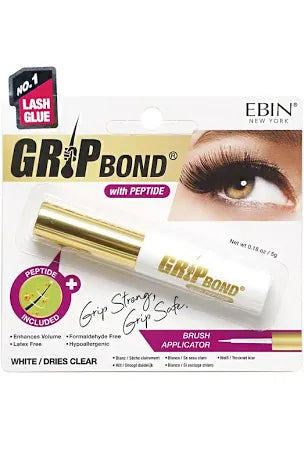 GRIP BOND LASH ADHESIVE WITH PEPTIDE - WHITE / BRUSH