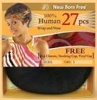 NEW BORN FREE 100% HUMAN HAIR WRAP & WEAR H301 (27PCS) 1B/27