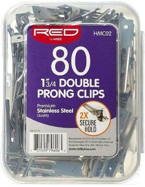 RED 1 3/4' DOUBLE  PRONG CLIPS 80 PCS