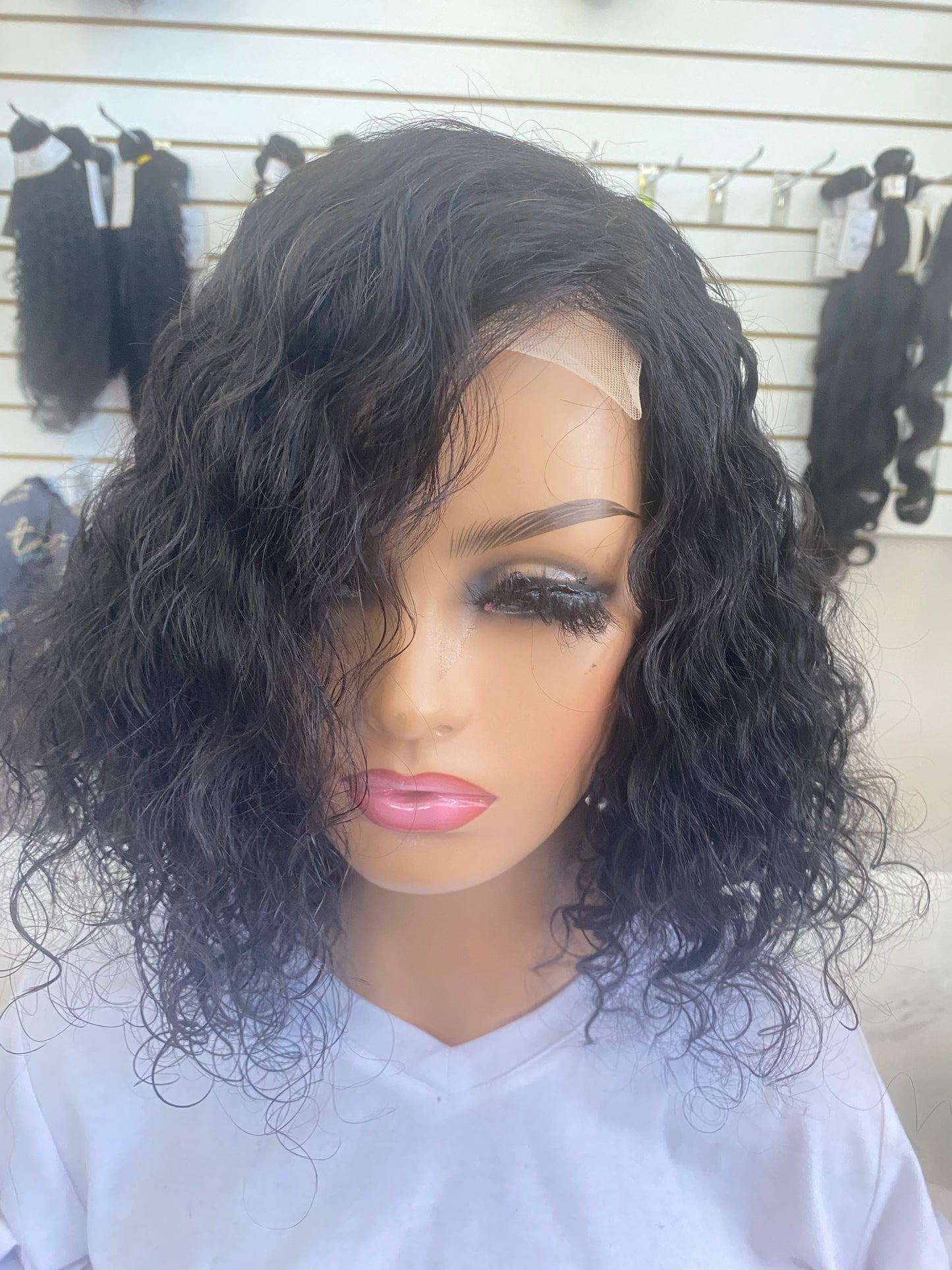 TM 12” Wavy Bob 4x4 closure Wig