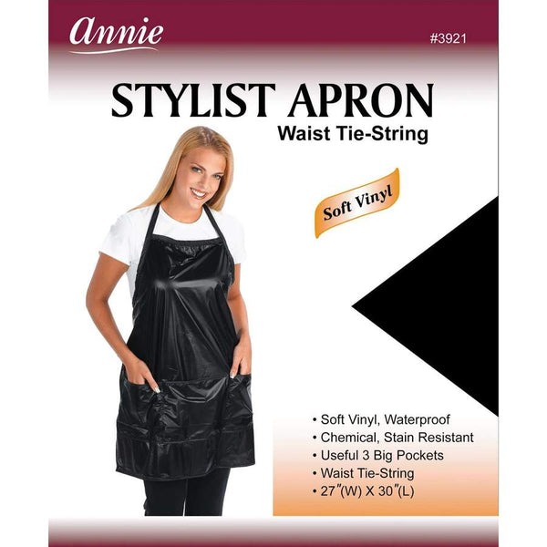 Annie Stylist Apron Waist Tie String Black