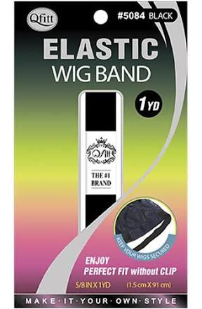 QFITT Elastic WIG BAND 5/8" x 1YD BLACK 5084