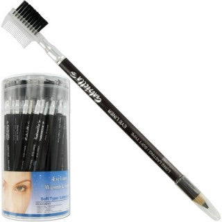 EYE PENCIL 7” w/comb brush Dark Brown