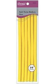 Annie Soft Twist Rollers Yellow 10" 6 piece 1212