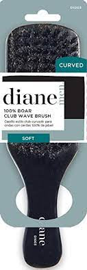 Diane Curved 100% Boar Club Brush Soft Bristles D1003