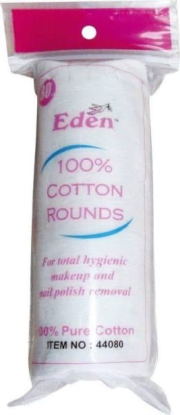 Eden 60Ct Cotton Rounds 100% Pure Cotton