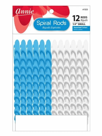 Annie Spiral Rods Small 1/4" 12 Count Blue & White 1323