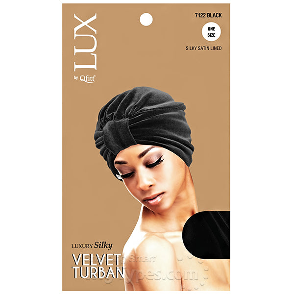 LUX VELVET TURBAN BLACK